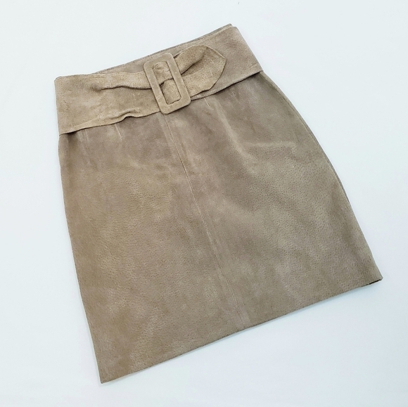 BB Dakota Dresses & Skirts - Vintage 80's BB Dakota Leatherwear Mini Leather Skirt Tan